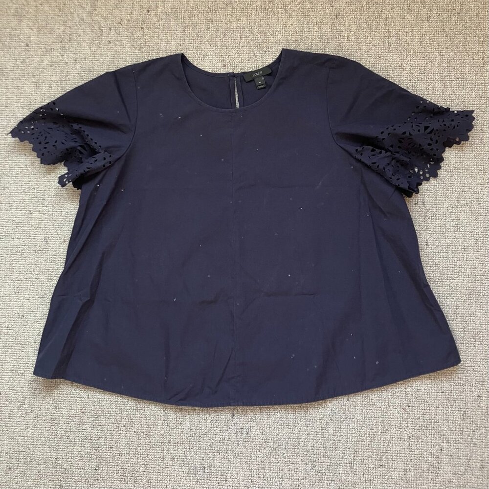 EUC J. Crew Flutter Sleeve Blouse